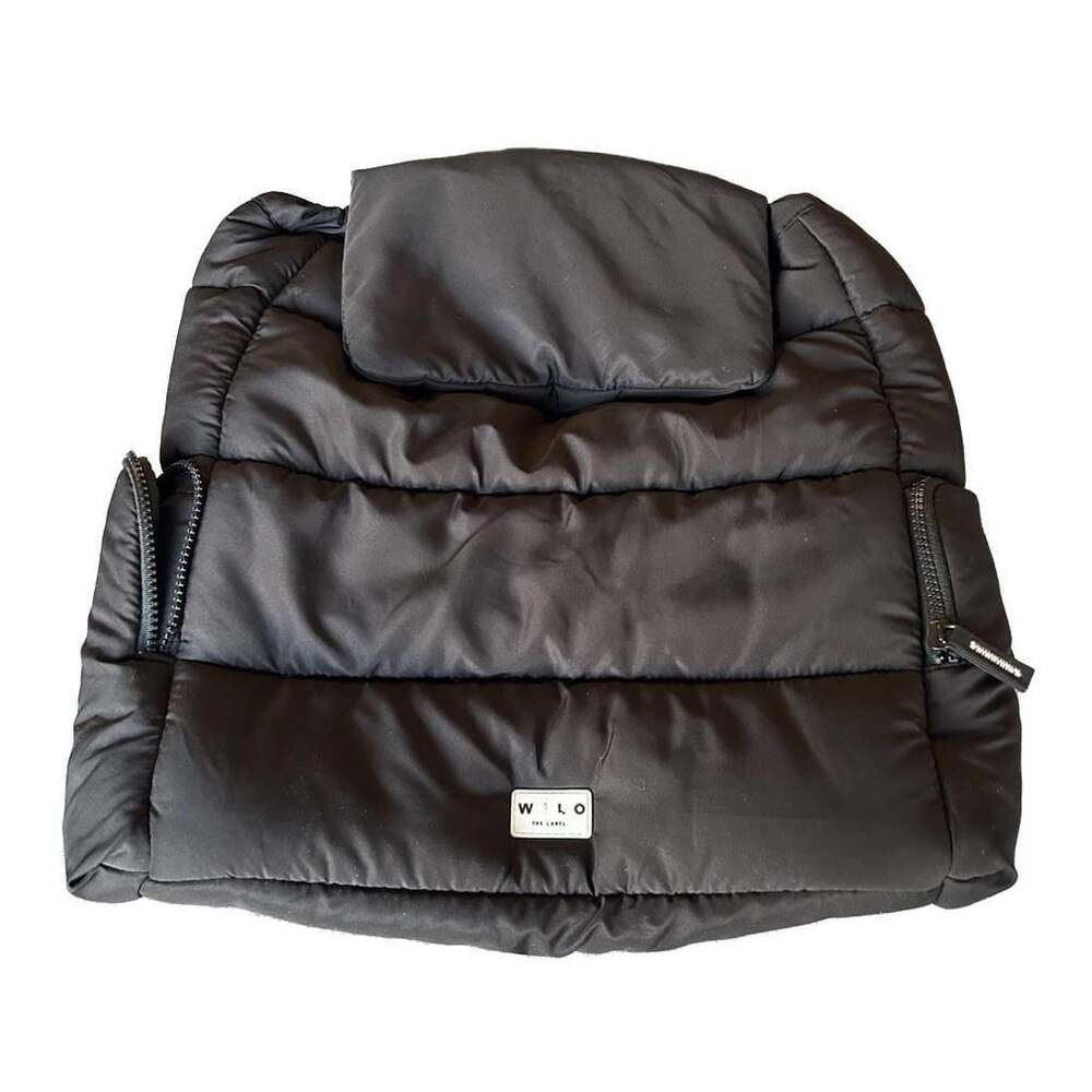 Wilo The Label Black Quilted Puffer Drawstring Backpack